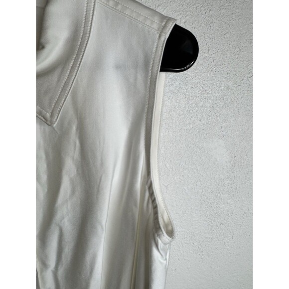 Calvin Klein Women’s White Sleeveless Shirt Dress Sz 8 Belted Button Front Hem - Picture 8 of 14